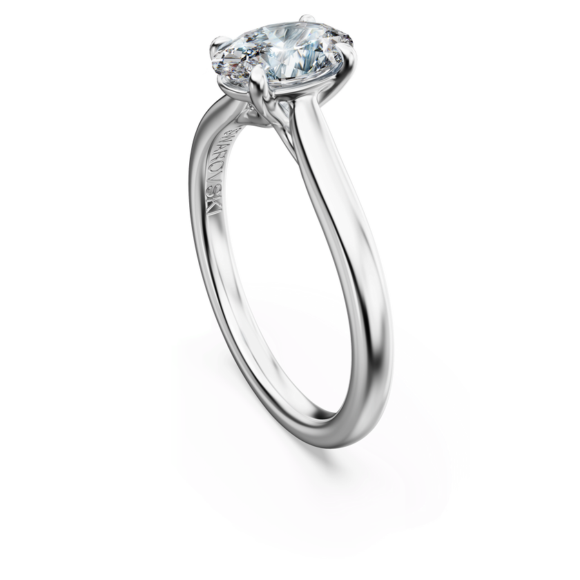 swarovski eternity solitaire ring  lab grown diamonds 1 ct tw  oval shape  18k white gold