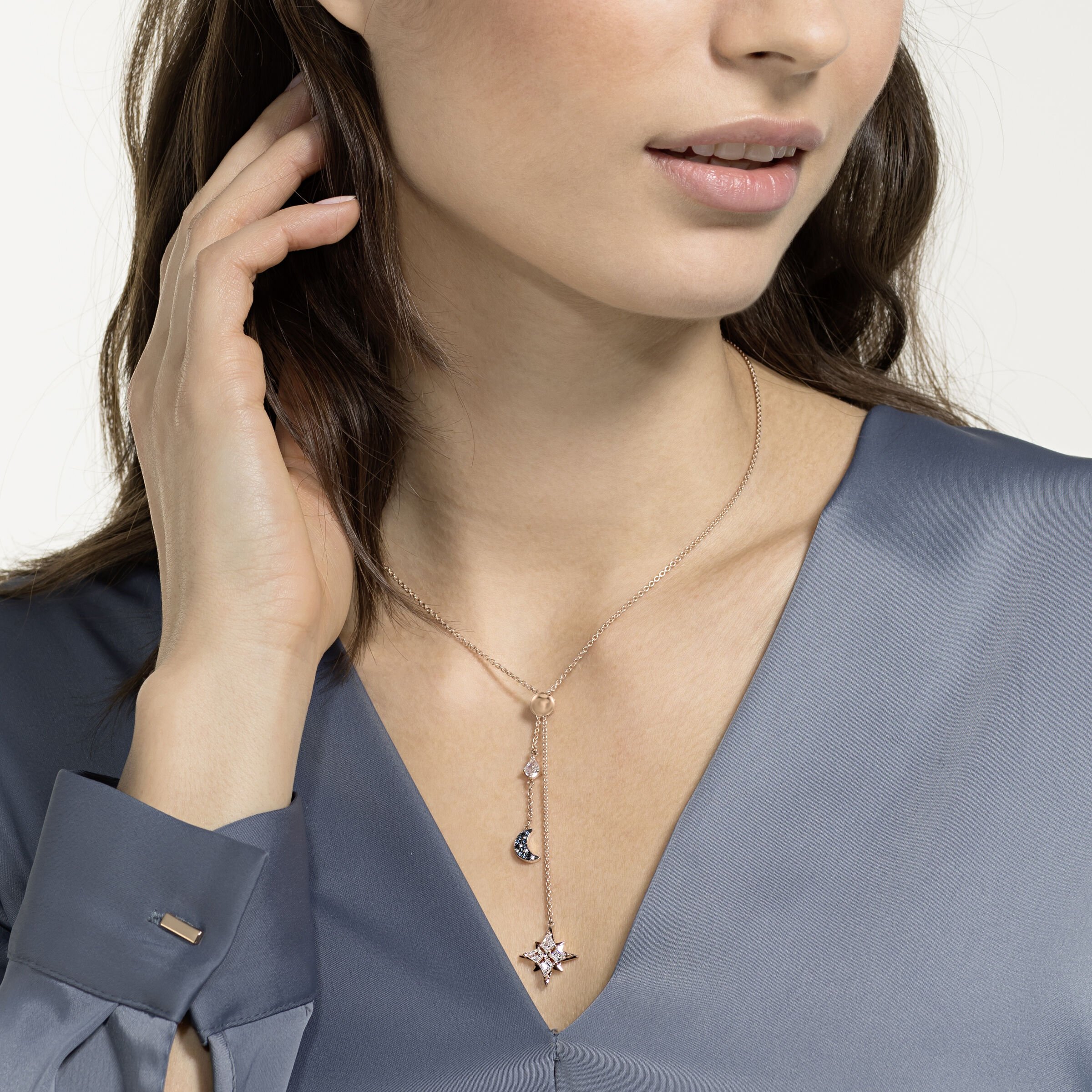 Swarovski symbolic store moon necklace set