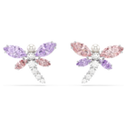 ariana grande x swarovski stud earrings  mixed cuts  dragonfly  multicolored  rhodium plated