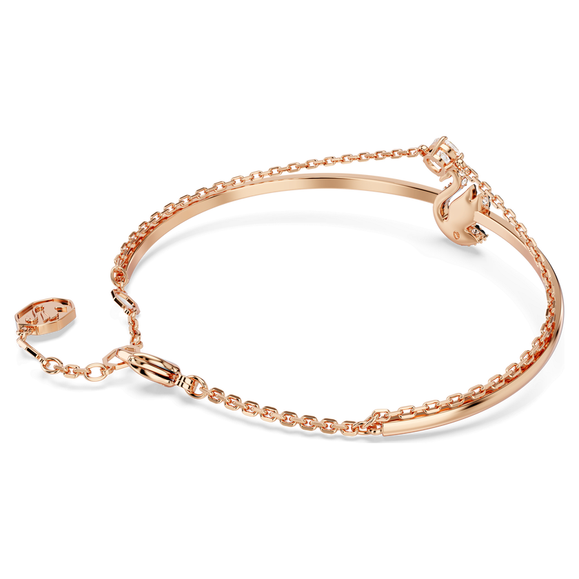 swarovski swan bangle  swan  black  rose gold tone plated