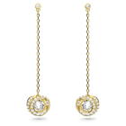 Generation drop earrings, Long, White, Gold-tone plated