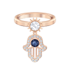 Swarovski Symbolic Motif Ring, Blue, Rose-gold tone plated