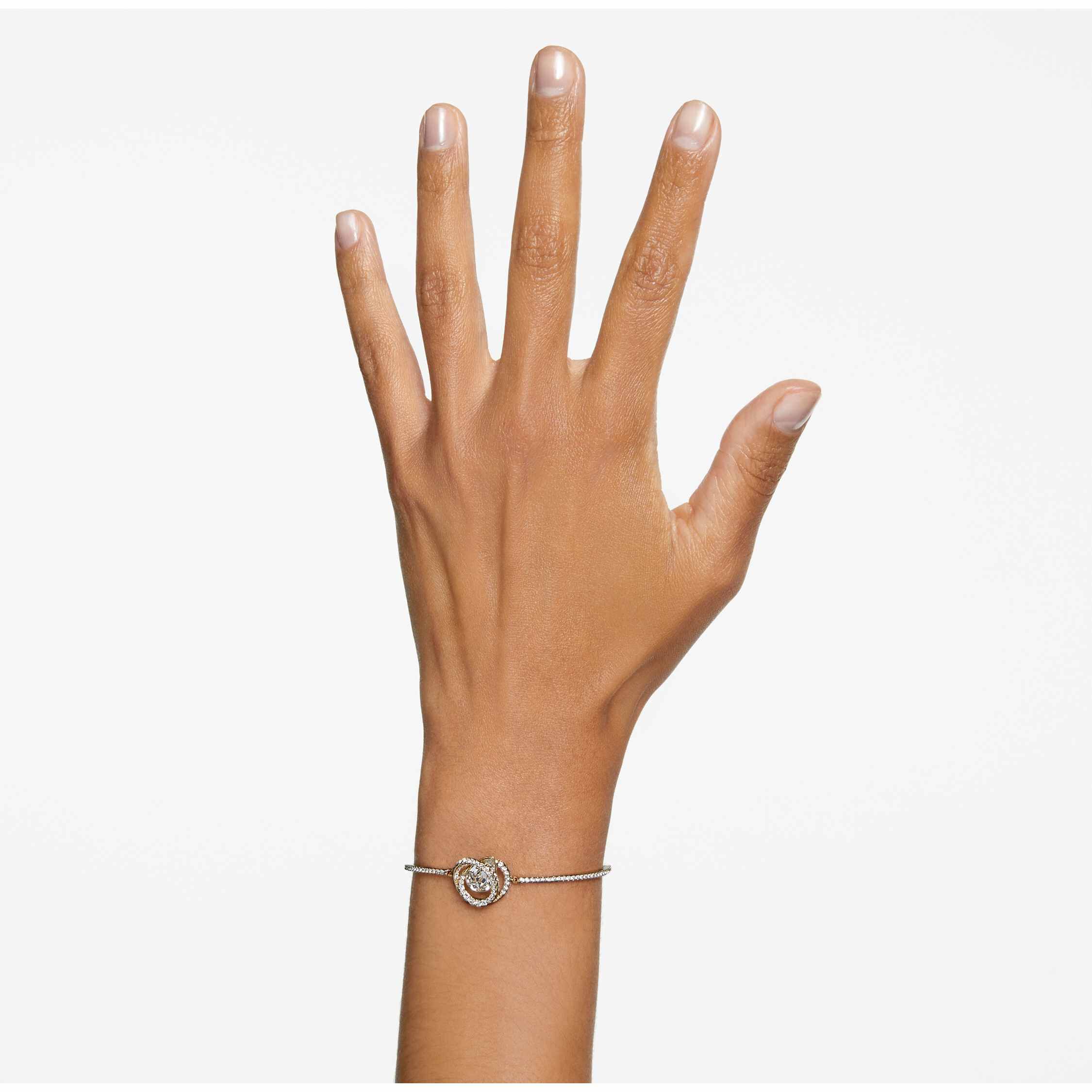 swarovski generation bangle  white  gold tone plated