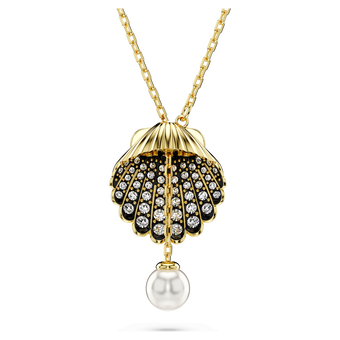 swarovski idyllia y pendant  crystal pearl  shell  white  gold tone plated