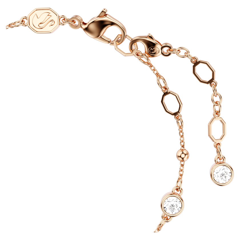 swarovski imber bracelet  round cut  white  18k rose gold finish
