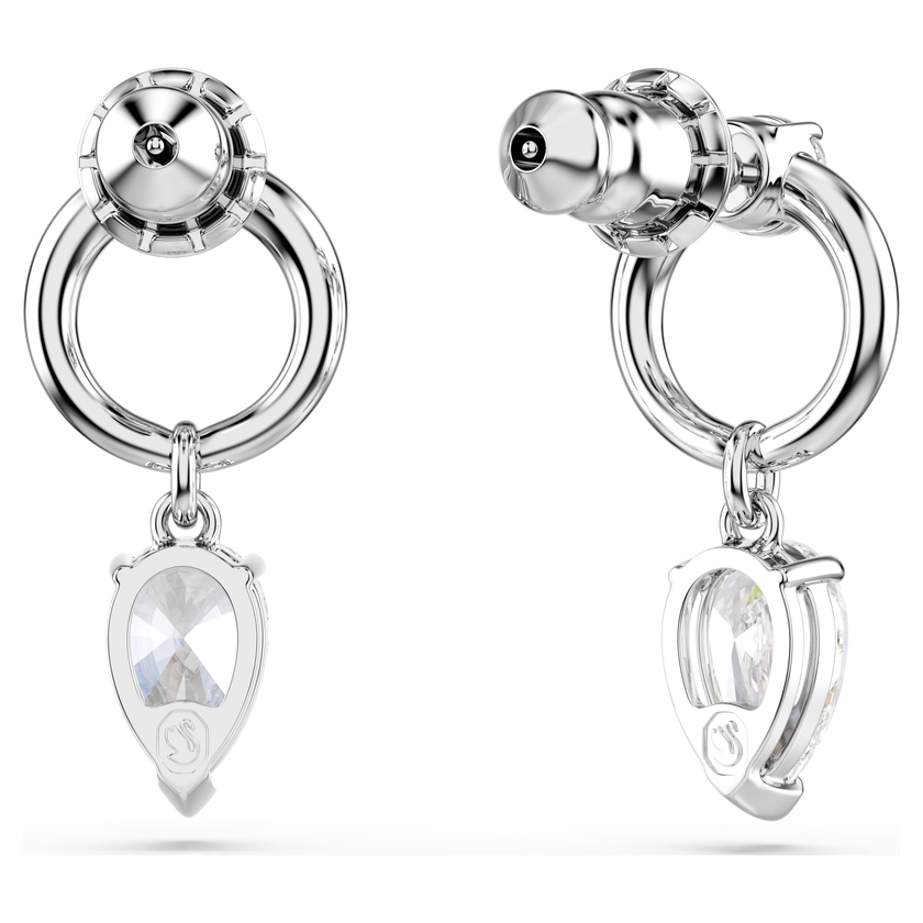 swarovski mesmera drop earrings  mixed cuts  white  rhodium plated