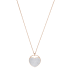 Ginger Pendant, White, Rose gold plating