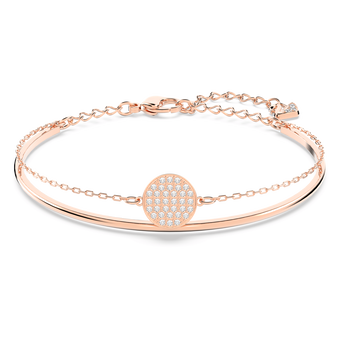 swarovski ginger bangle white rose gold plated