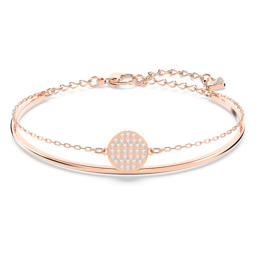 swarovski ginger bangle  white  rose gold plated