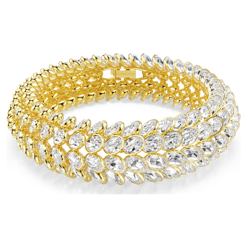 swarovski idyllia bracelet  oval cut  white  gold tone plated