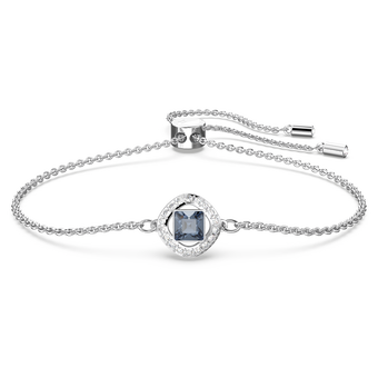 swarovski angelic bracelet  square cut  blue  rhodium plated
