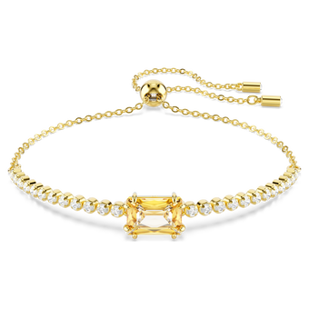 swarovski matrix tennis bracelet mixed cuts caramel gold tone plated