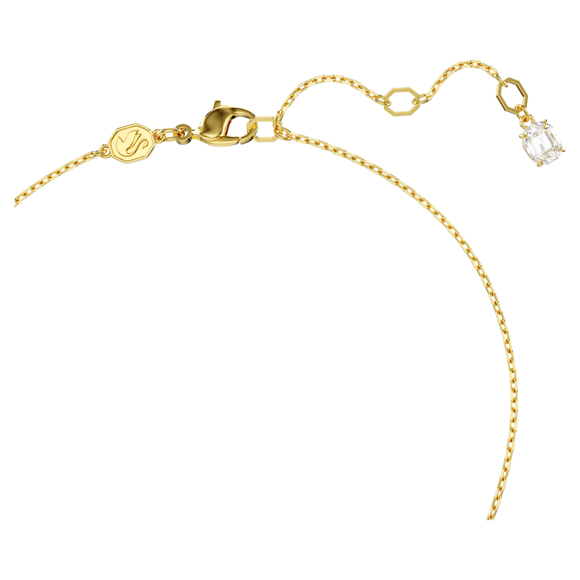 swarovski idyllia pendant  octagon cut  crystal pearls  heart  pink  gold tone plated