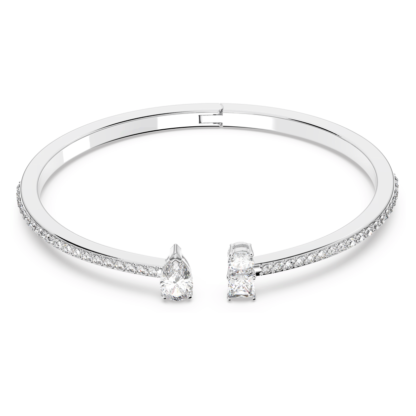swarovski mesmera cuff  mixed cuts  white  rhodium plated