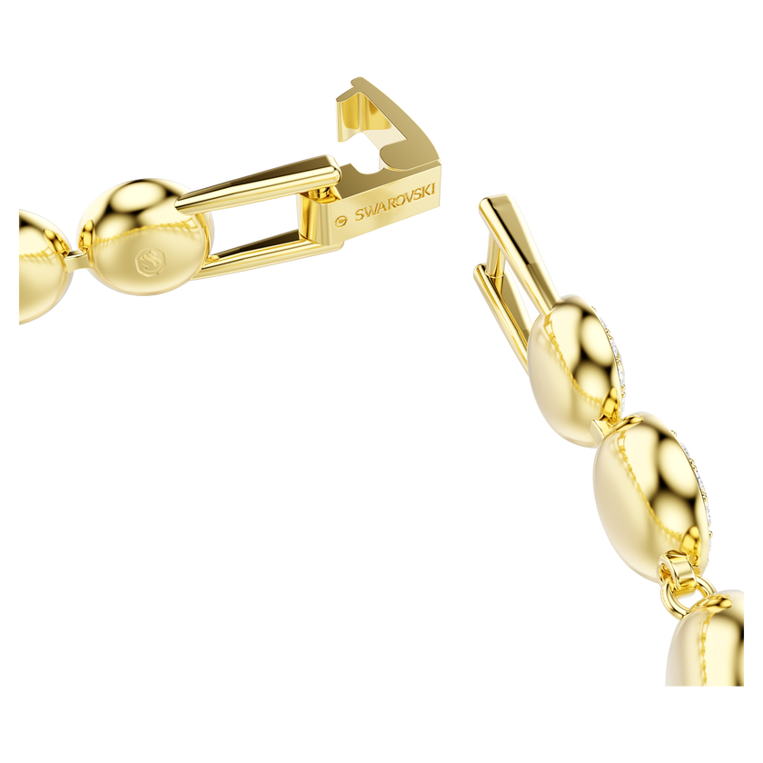 swarovski una angelic bracelet  round cut  pav   medium  white  18k gold finish