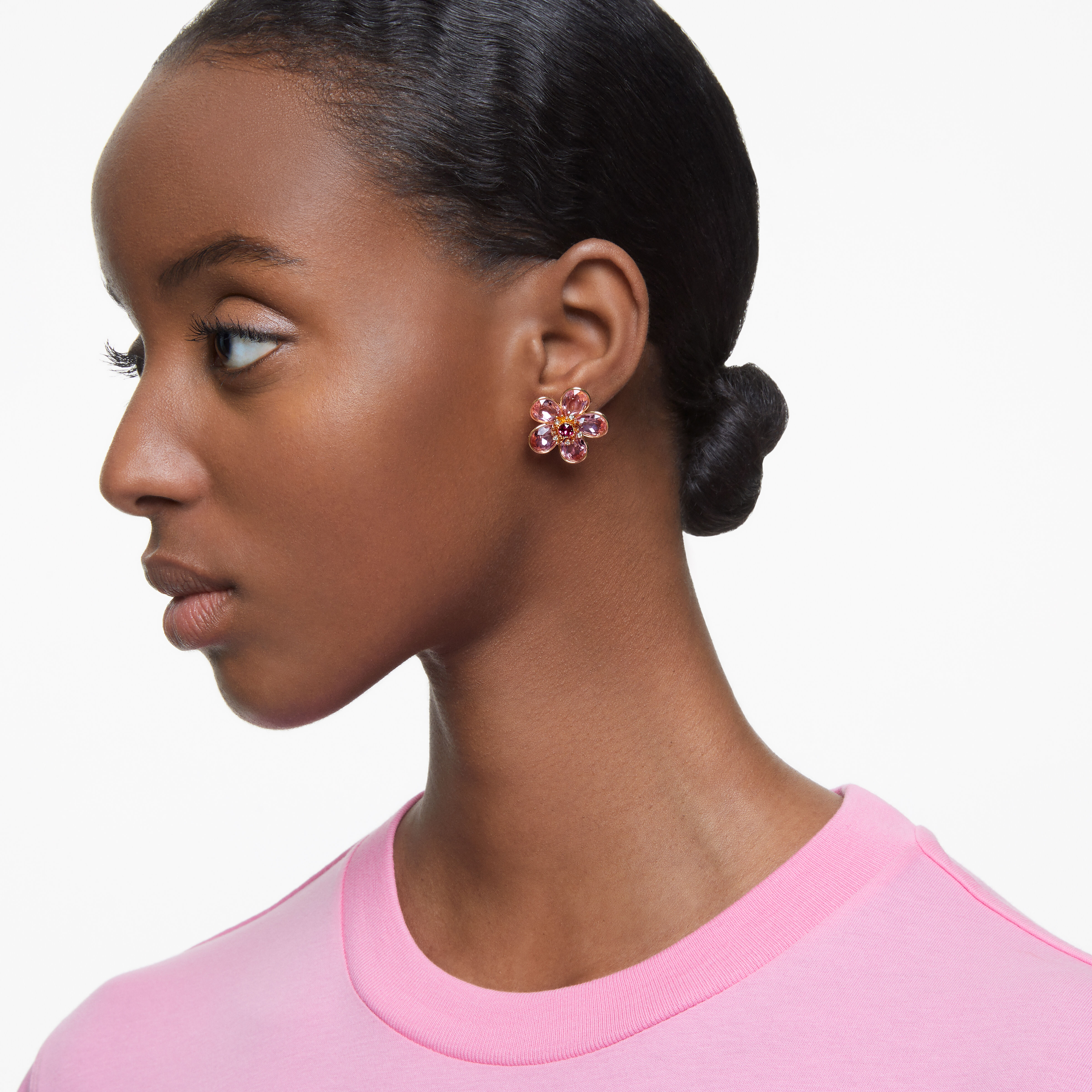 Pink cluster earrings new arrivals