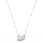 Dancing Iconic Swan Necklace, White, Rhodium plated