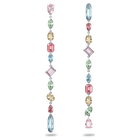 swarovski gema drop earrings extra long multicolored rhodium plated