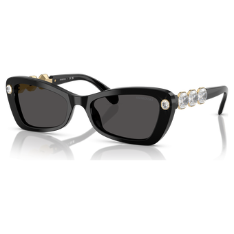 swarovski sunglasses  rectangular shape  sk6033  black