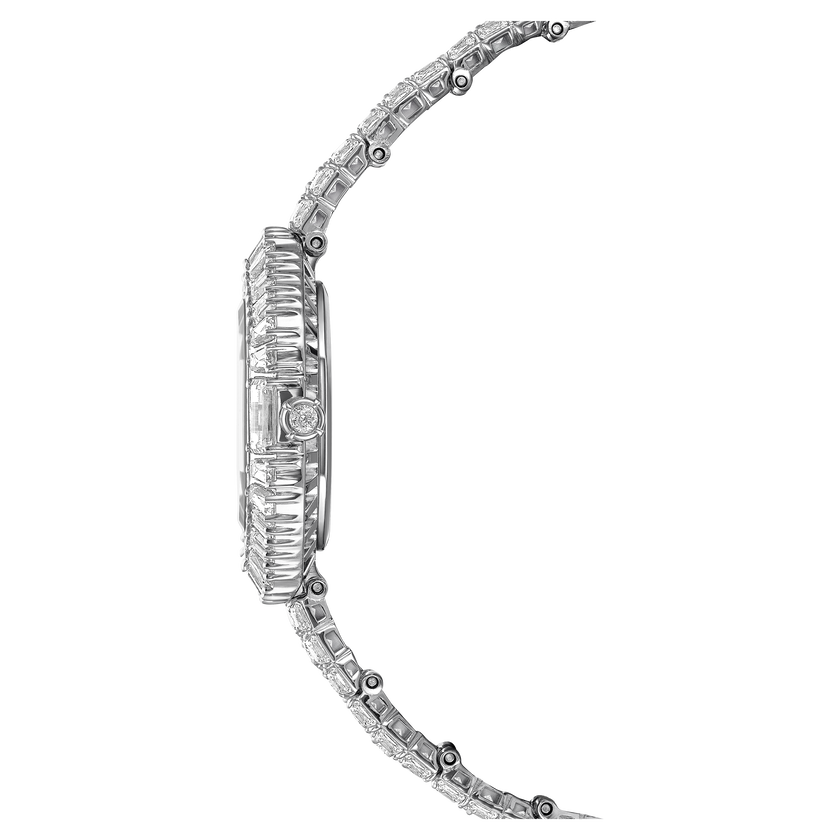swarovski matrix octagon watch  baguette cut  metal bracelet  silver tone  stainless steel