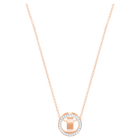 swarovski hollow pendant small white rose gold plated