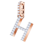 swarovski remix collection charm h white rose gold plating