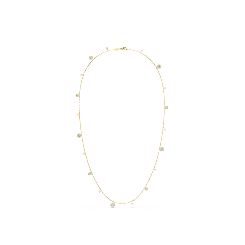 swarovski una angelic strandage  crystal pearl  round cut  white  gold tone plated