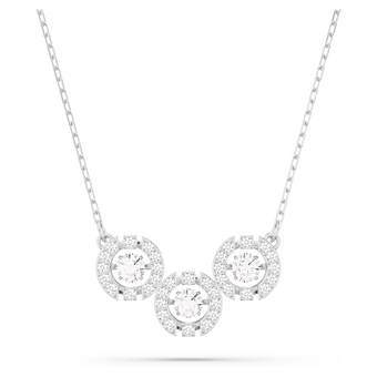 swarovski una necklace  round cut  white  rhodium plated