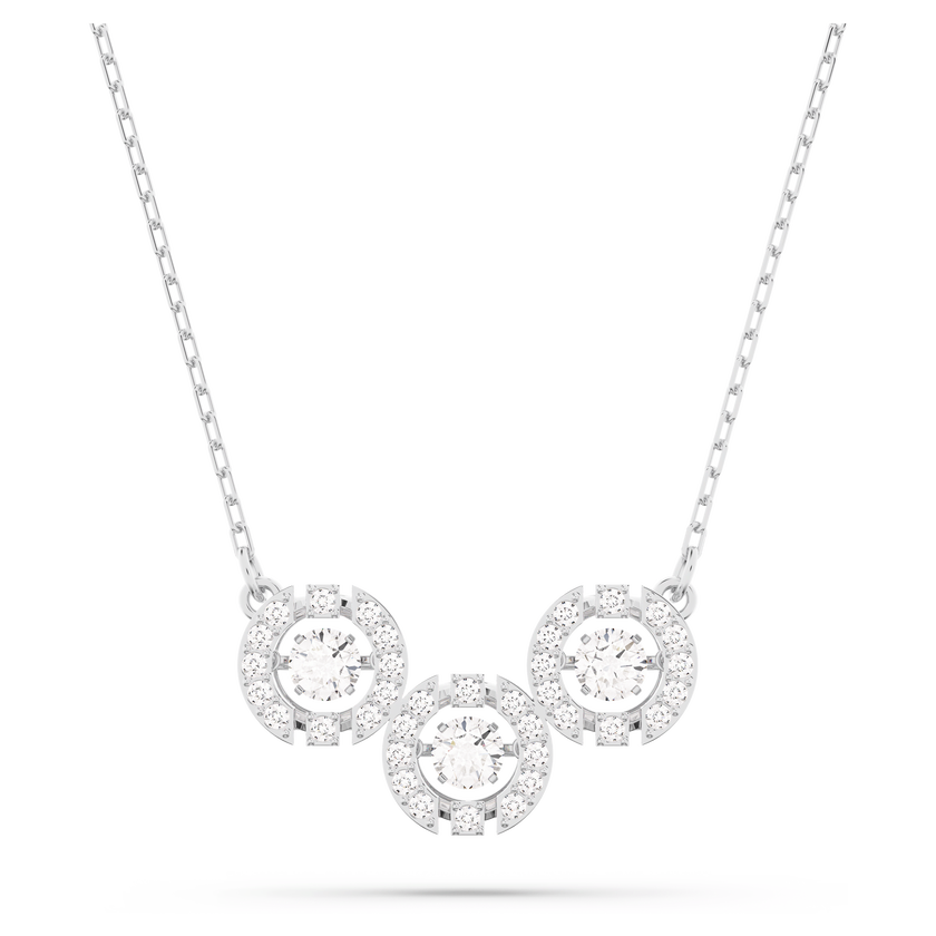swarovski una necklace  round cut  white  rhodium plated