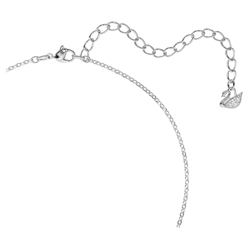Iconic Swan Pendant, Small, Black, Rhodium Plated | Swarovski KSA