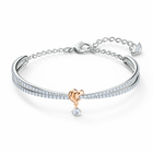 swarovski lifelong heart bangle white mixed metal finish