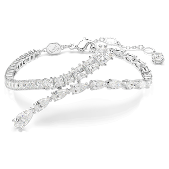 swarovski matrix bracelet  mixed cuts  white  rhodium plated