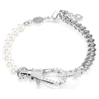 swarovski dextera bracelet pav crystal pearl white rhodium plated