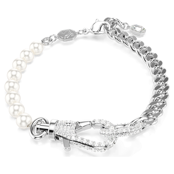 swarovski dextera bracelet pav crystal pearl white rhodium plated