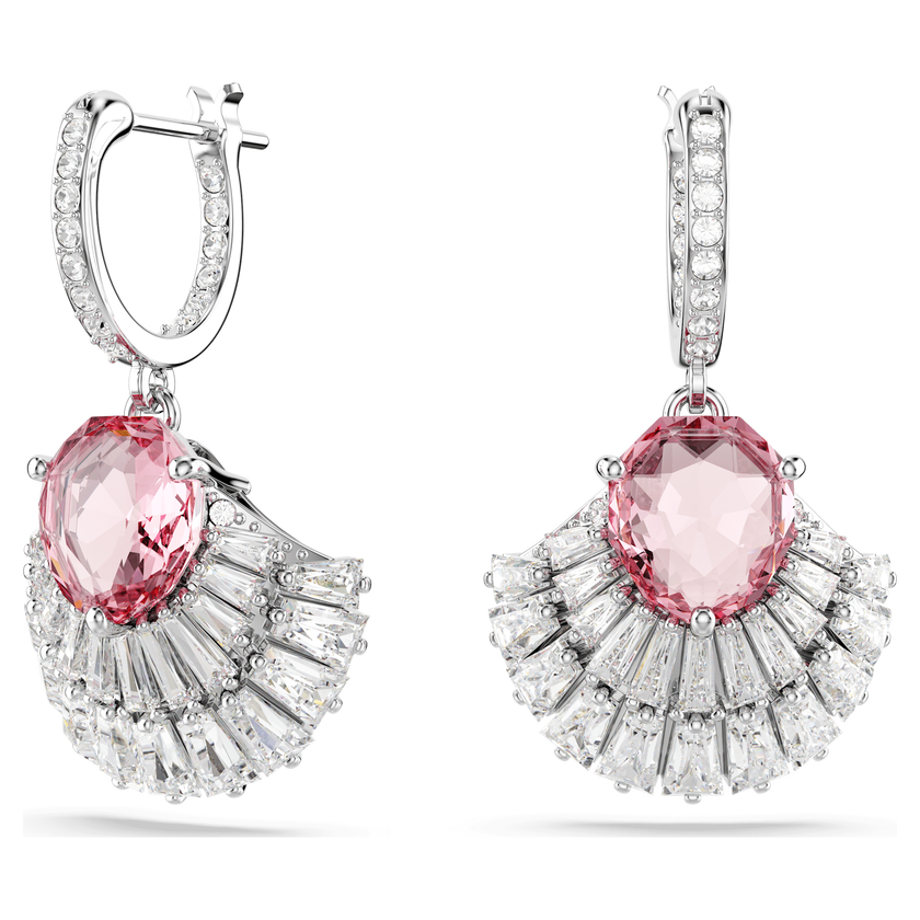swarovski idyllia drop earrings  shell  pink  rhodium plated