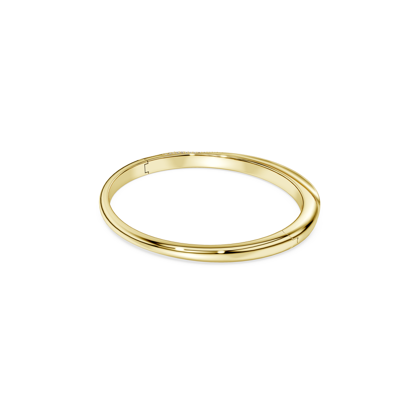 swarovski classica bangle  round cut  white  sterling silver  18k gold finish