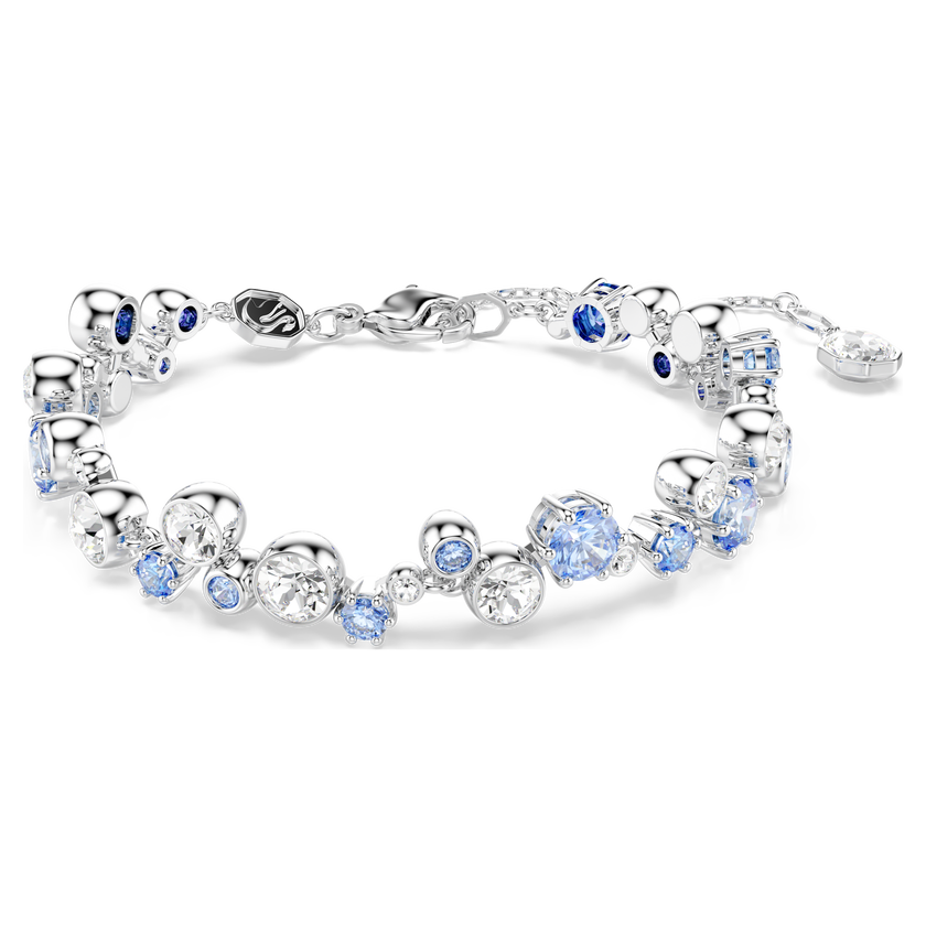 swarovski constella bracelet  mixed cuts  blue  rhodium plated