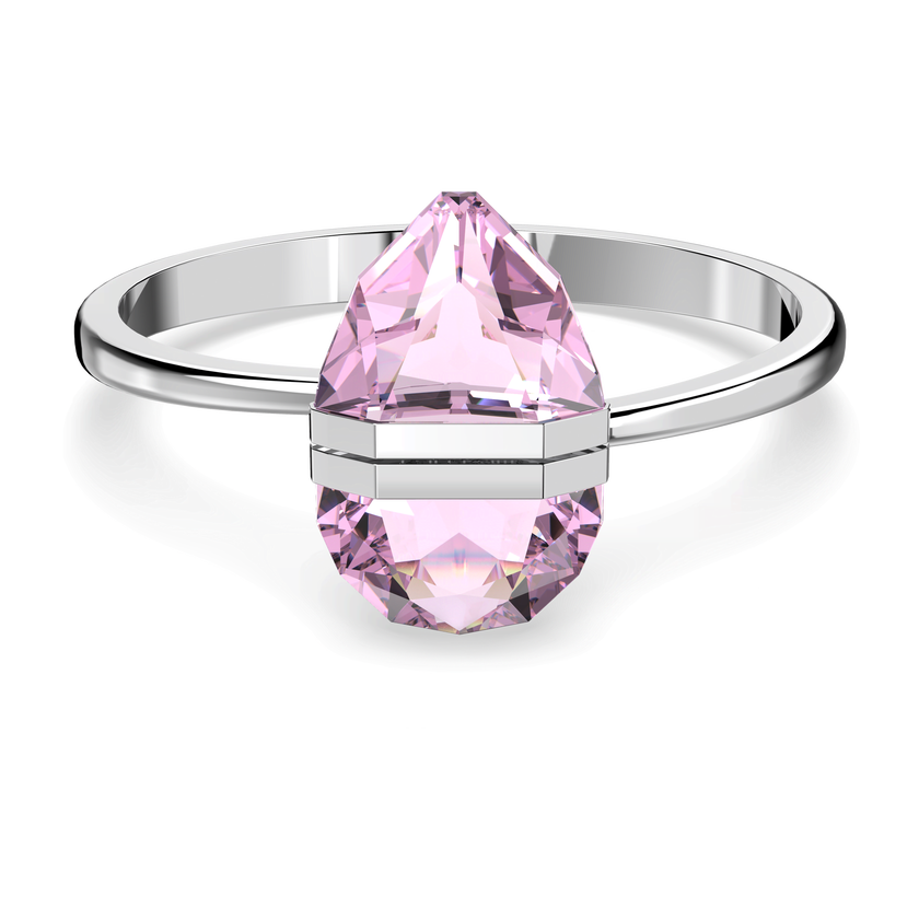 swarovski lucent bangle  magnetic  pink  rhodium plated