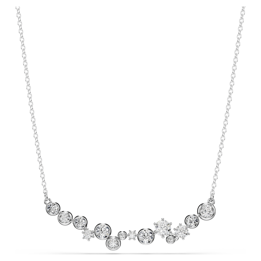 swarovski constella necklace  mixed cuts  white  rhodium plated