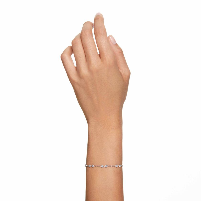 swarovski remix collection strand  round cut  white  rhodium plated