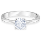 swarovski attract round ring white rhodium plating