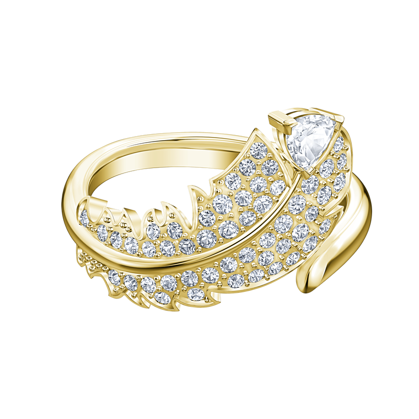swarovski nice motif ring  white  gold tone plated