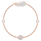 swarovski remix collection feather strand  white  rose gold tone plated