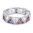 swarovski millenia cocktail ring triangle cut crystals purple rhodium plated