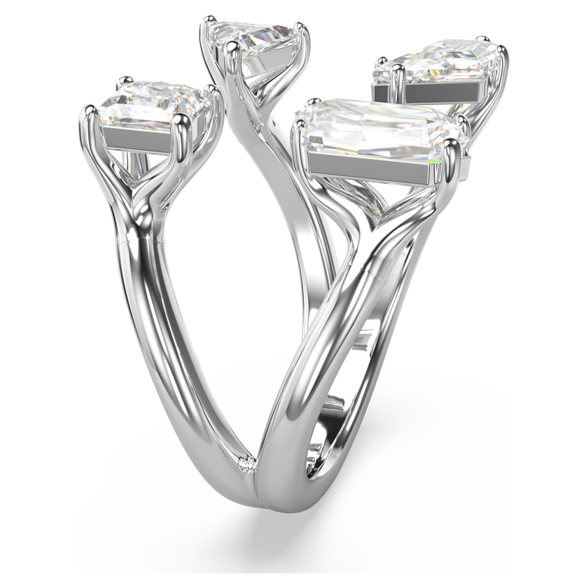 swarovski mesmera open ring  mixed cuts  white  rhodium plated