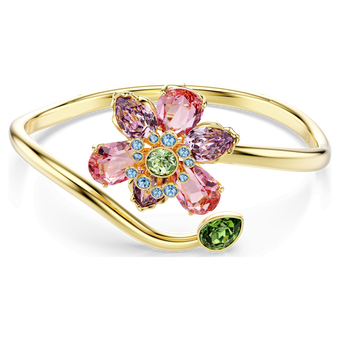 swarovski idyllia bangle mixed cuts flower multicolored gold tone plated