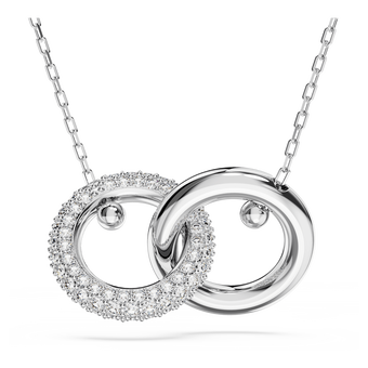 swarovski dextera pendant interlocking loop white rhodium plated