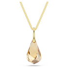 swarovski energic pendant  brown  gold tone plated