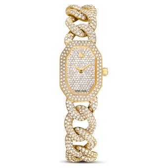 swarovski dextera chain watch swiss made crystal bracelet gold tone gold tone finish