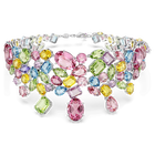 swarovski gema choker mixed cuts multicolored rhodium plated